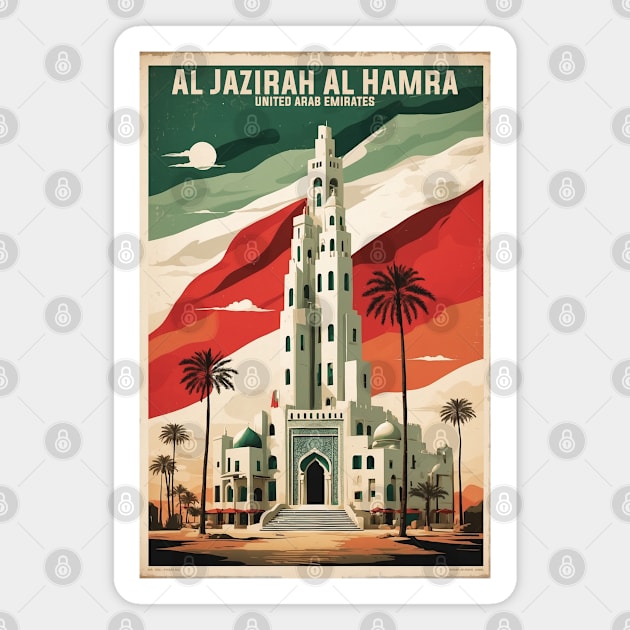 Al Jazirah Al Hamra United Arab Emirates Vintage Travel Tourism Magnet by TravelersGems